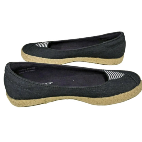 GRASSHOPPERS Mooney Ortholite Navy Canvas Upper Round Toe Espardrille Shoe - Picture 1 of 7